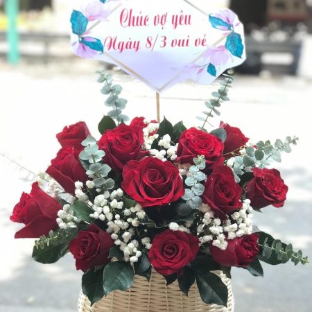 Hoa Giỏ, Giỏ hoa tươi chúc mừng #011