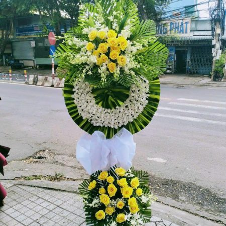Vòng hoa đi viếng đám ma #023 ,.hoa tang lễ Hải Phòng